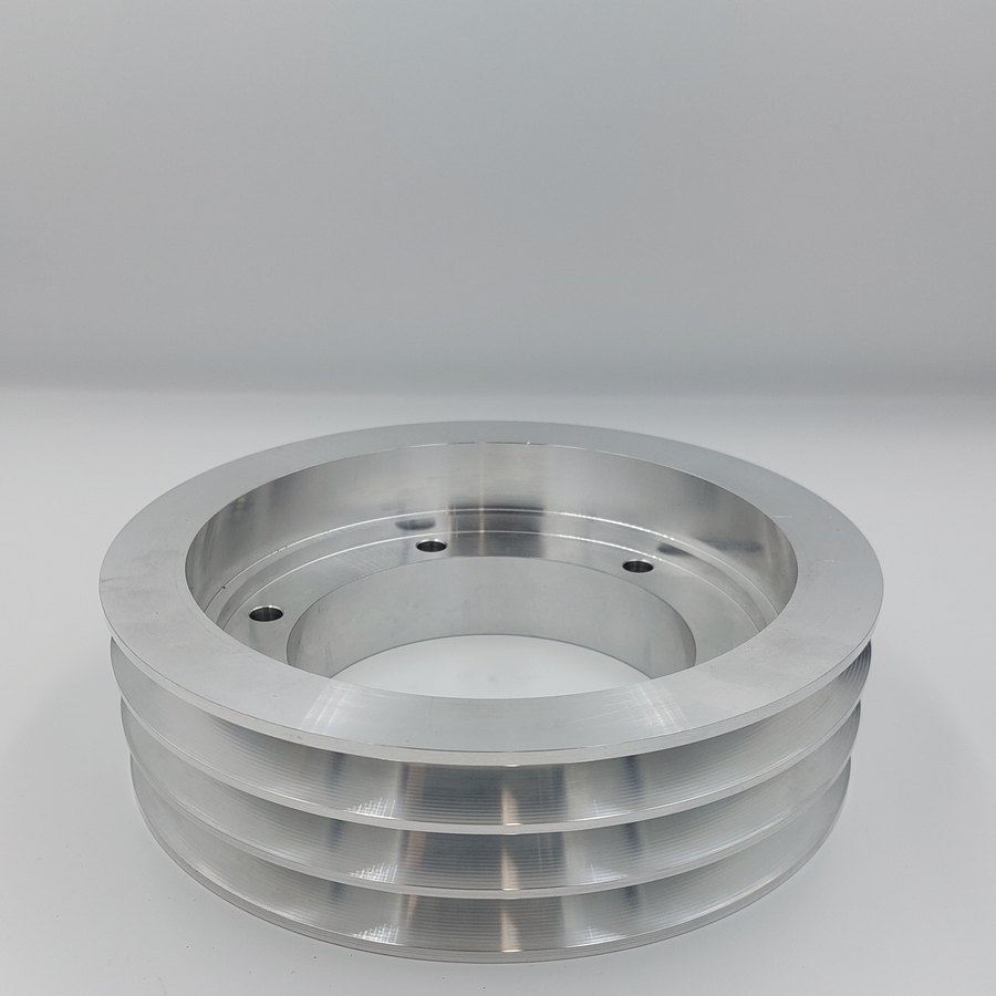 Koło pasowe 3-rowkowe — Toczenie CNC, Aluminium — realizacja iDeal CNC